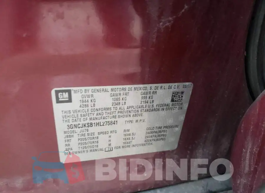 3GNCJKSB1HL275841 Photo# 13