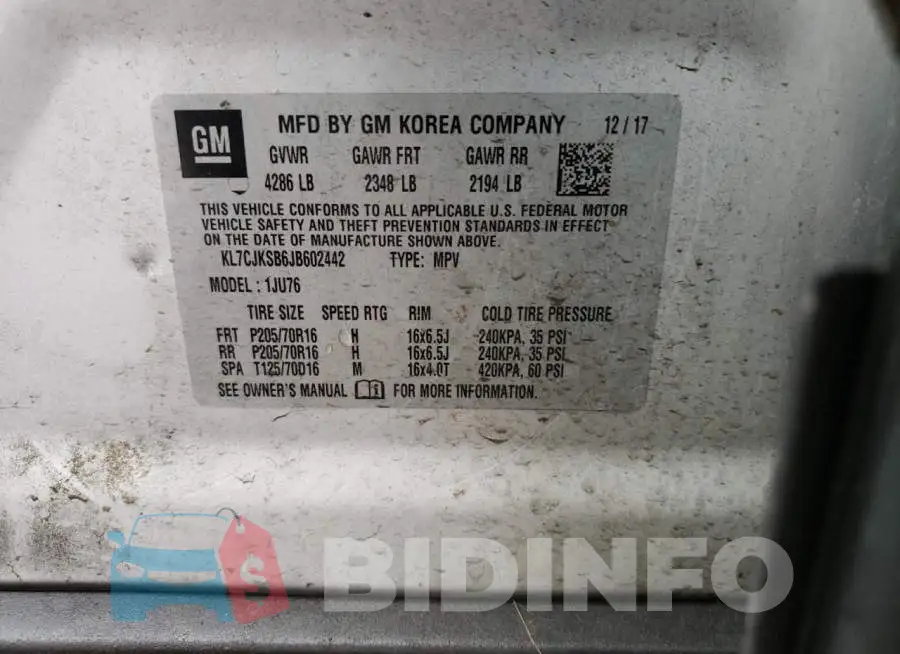 KL7CJKSB6JB602442 Photo# 14