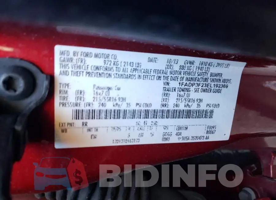 1FADP3F23EL192369 Photo# 12