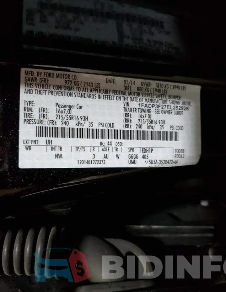 1FADP3F27EL252928 Photo# 12