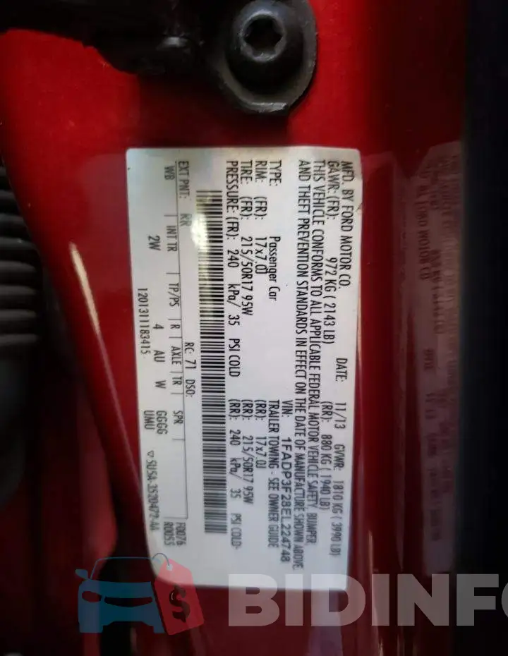 1FADP3F28EL224748 Photo# 13