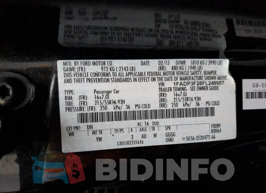 1FADP3F28FL249957 Photo# 13