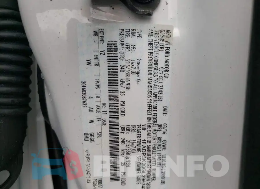 1FADP3K20GL296343 Photo# 10