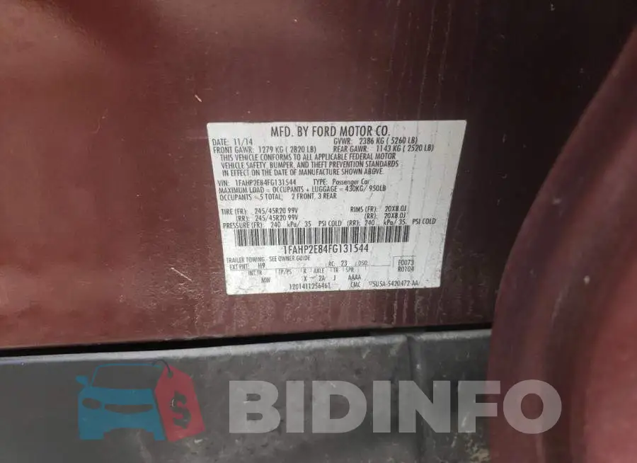 1FAHP2E84FG131544 Photo# 12