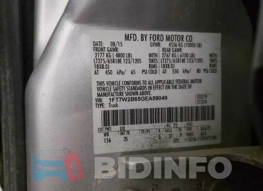 1FT7W2B65GEA59049 Photo# 12