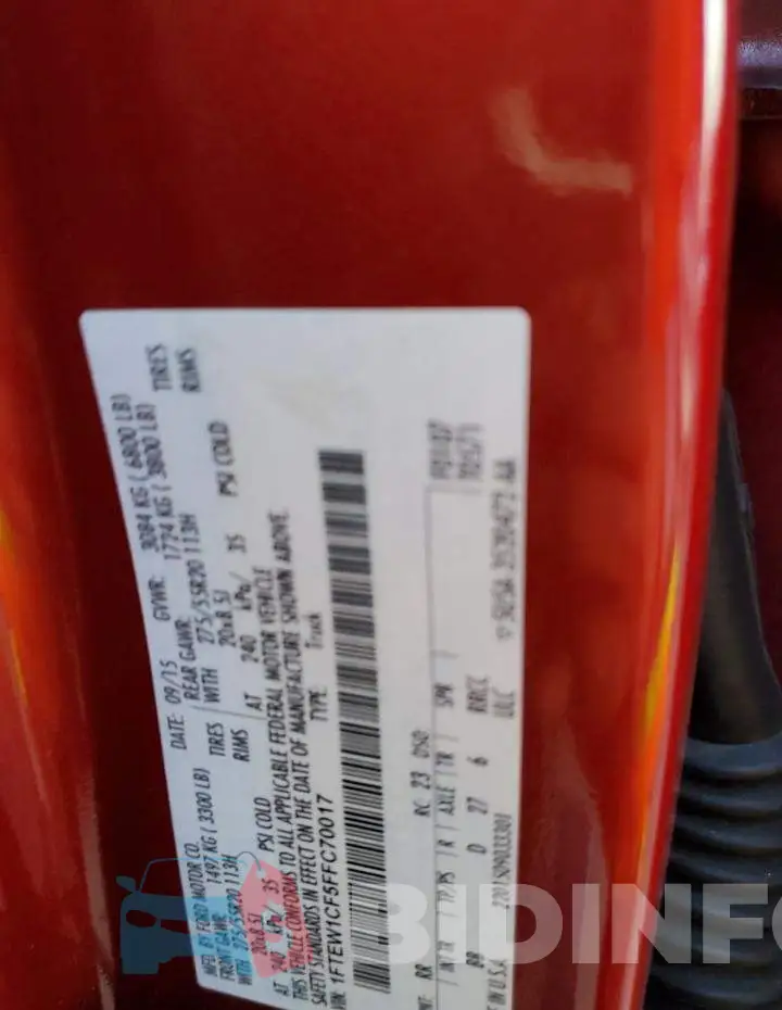 1FTEW1CF5FFC70017 Photo# 12