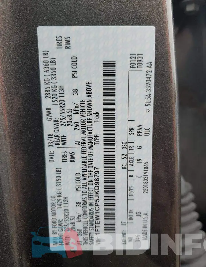 1FTEW1CP5JKD98797 Photo# 12
