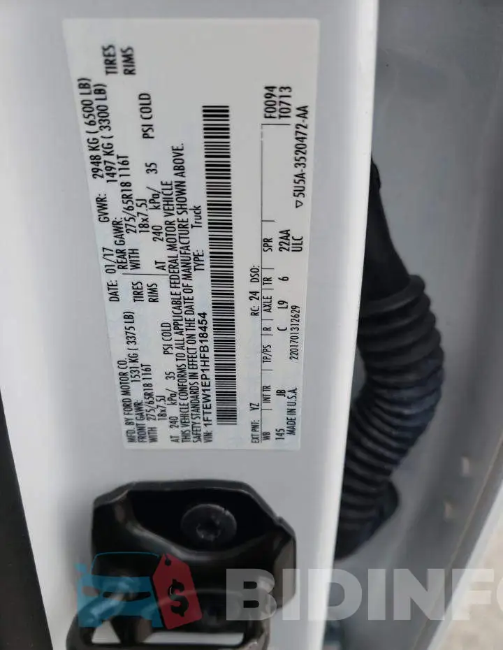 1FTEW1EP1HFB18454 Photo# 12