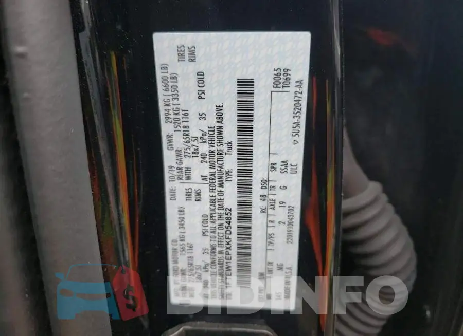 1FTEW1EPXKFD54852 Photo# 12