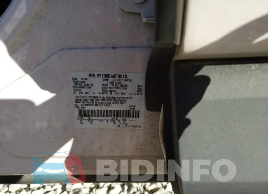 2FMPK3J98JBC18531 Photo# 14