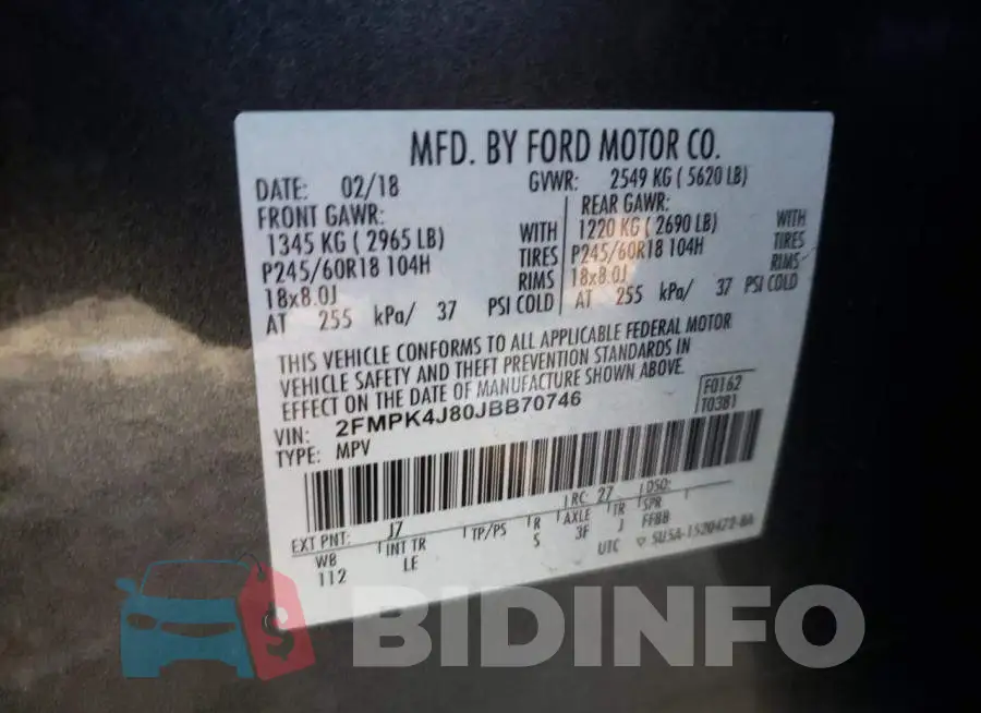 2FMPK4J80JBB70746 Photo# 12