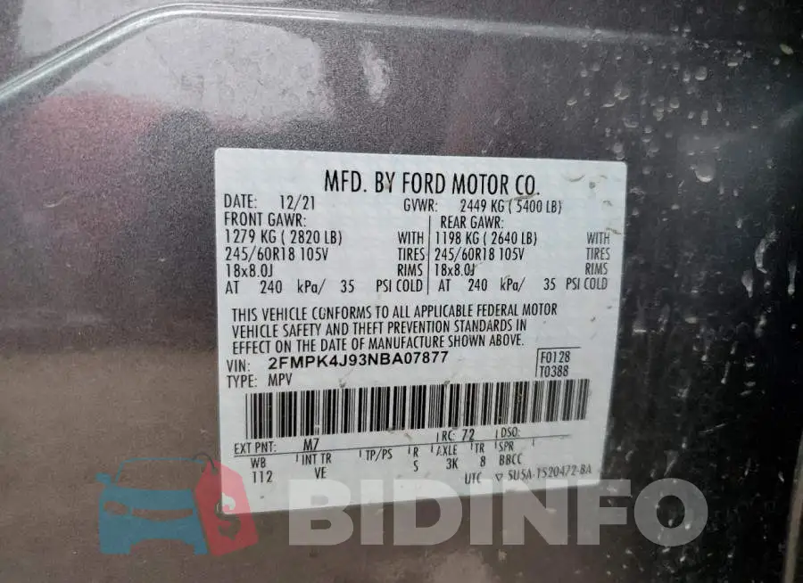 2FMPK4J93NBA07877 Photo# 13