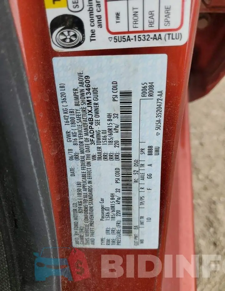 3FADP4BJXJM134609 Photo# 12