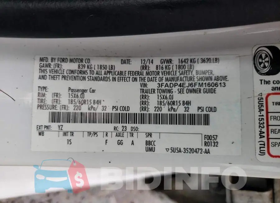 3FADP4EJ6FM160613 Photo# 13
