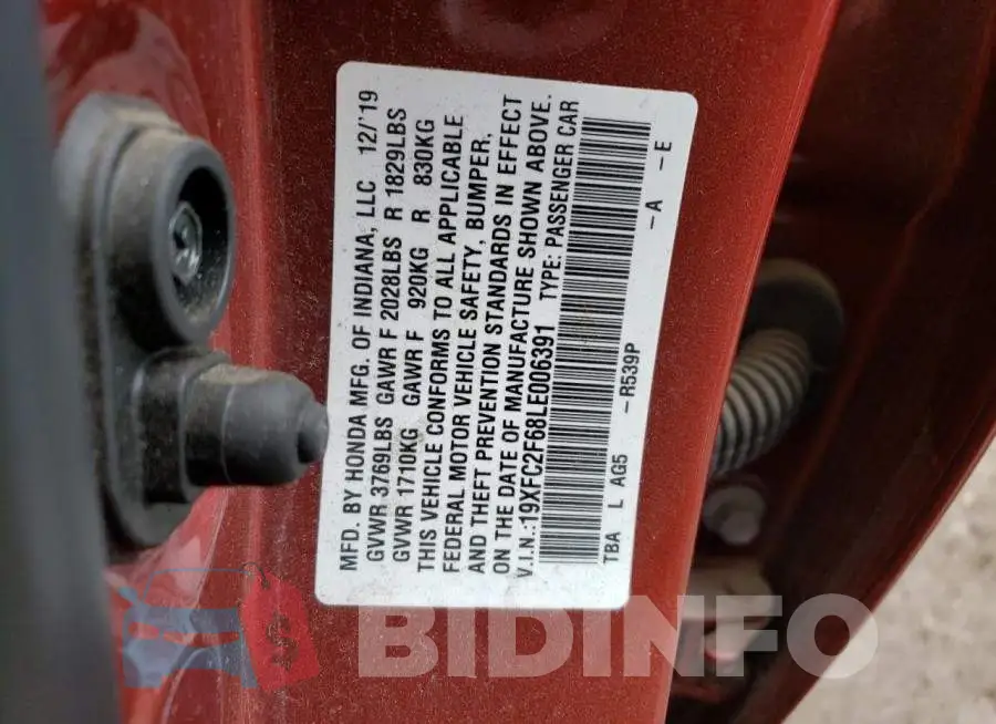 19XFC2F68LE006391 Photo# 12