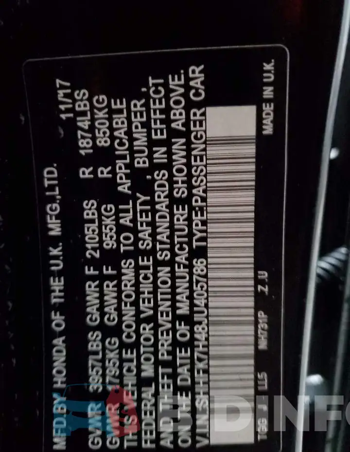 SHHFK7H48JU405786 Photo# 12