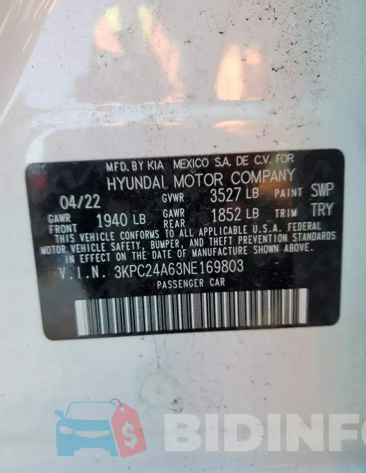 3KPC24A63NE169803 Photo# 12