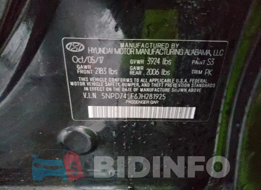 5NPD74LF6JH281925 Photo# 12