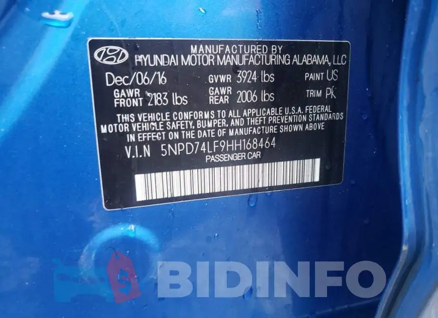 5NPD74LF9HH168464 Photo# 12