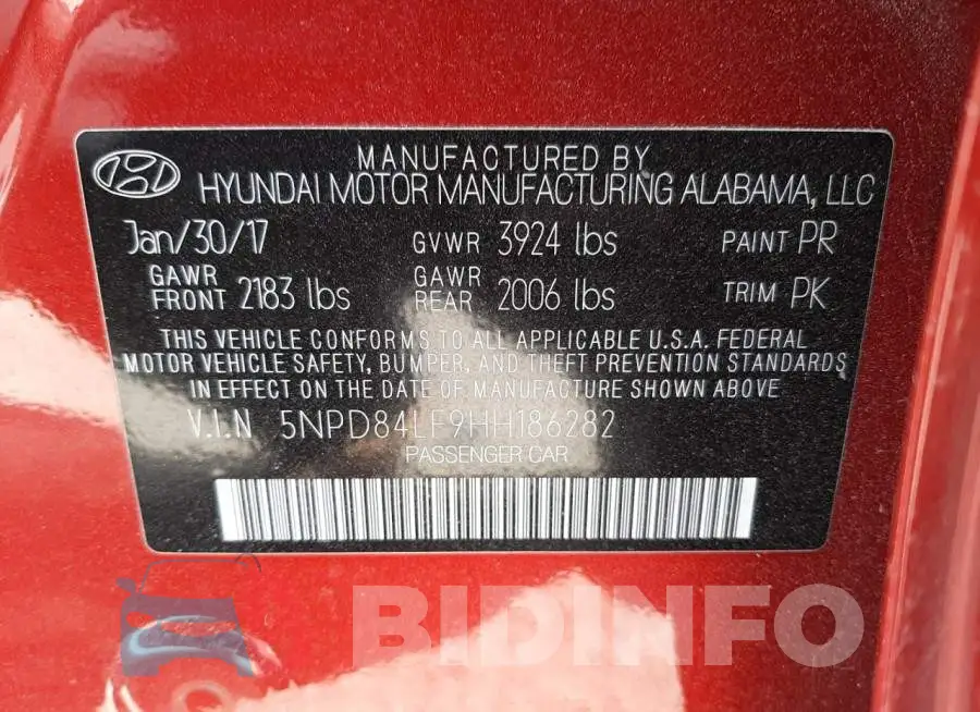 5NPD84LF9HH186282 Photo# 12