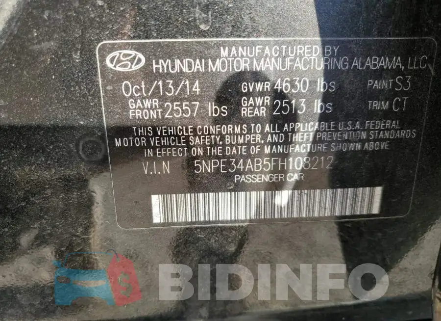 5NPE34AB5FH108212 Photo# 12