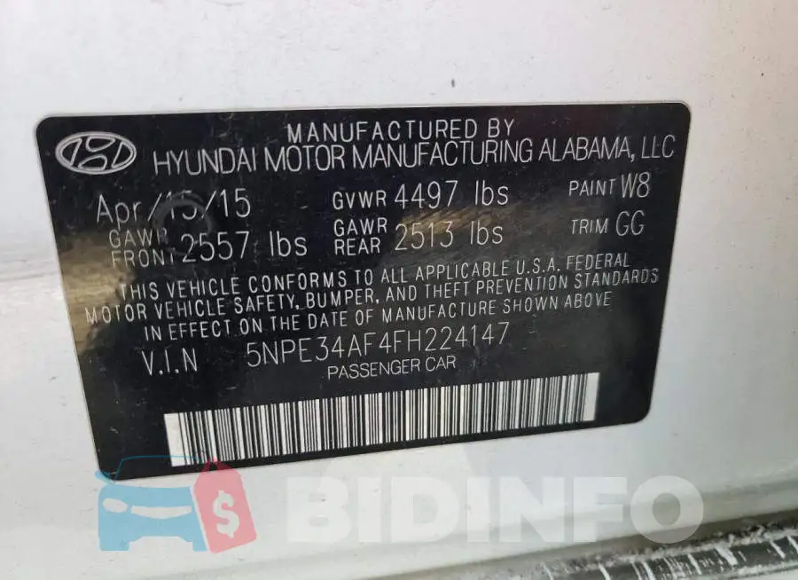 5NPE34AF4FH224147 Photo# 12