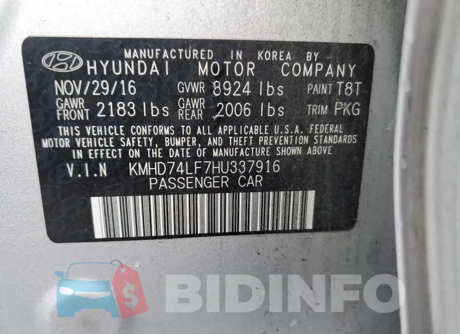 KMHD74LF7HU337916 Photo# 12