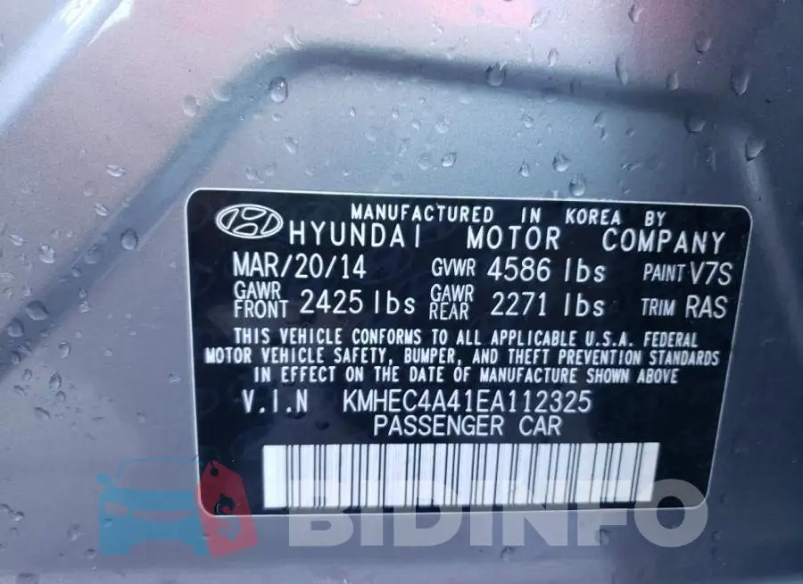 KMHEC4A41EA112325 Photo# 12