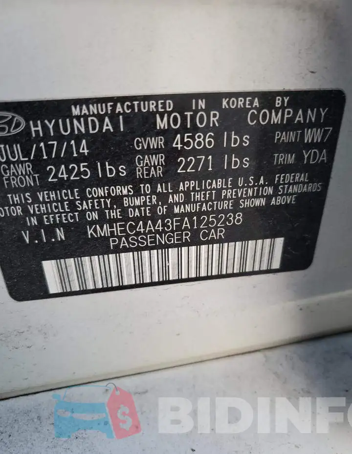 KMHEC4A43FA125238 Photo# 13