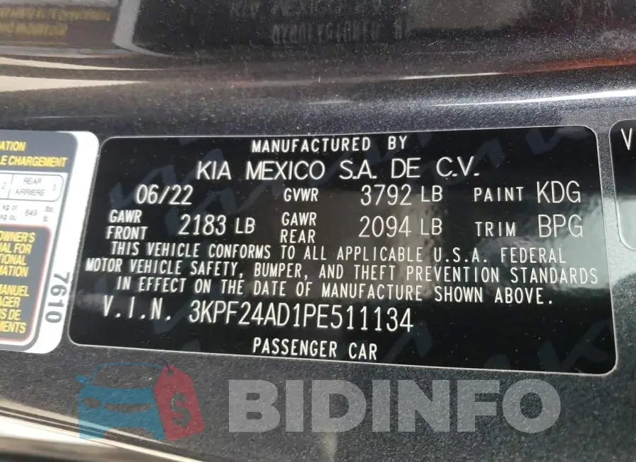 3KPF24AD1PE511134 Photo# 10