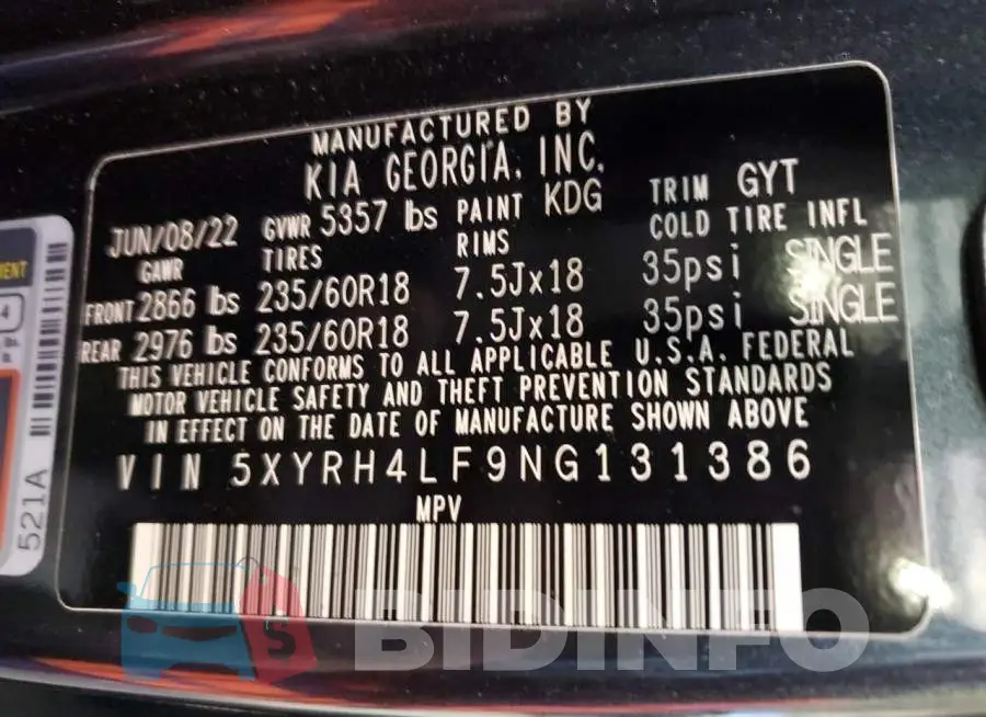 5XYRH4LF9NG131386 Photo# 10