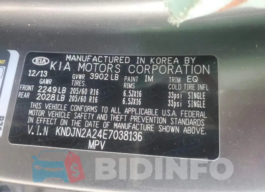 KNDJN2A24E7038136 Photo# 12