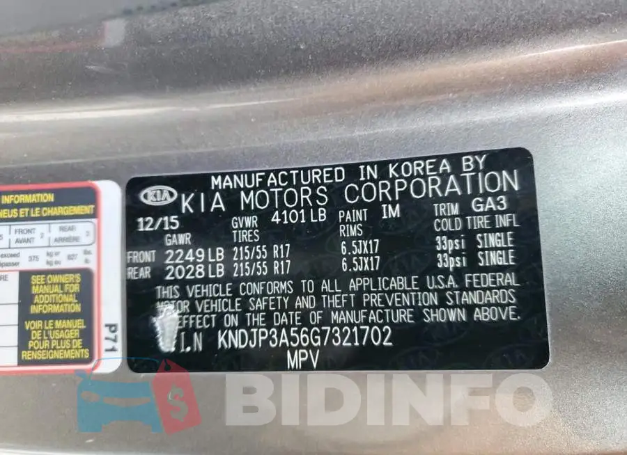 KNDJP3A56G7321702 Photo# 12