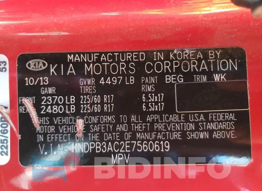 KNDPB3AC2E7560619 Photo# 13