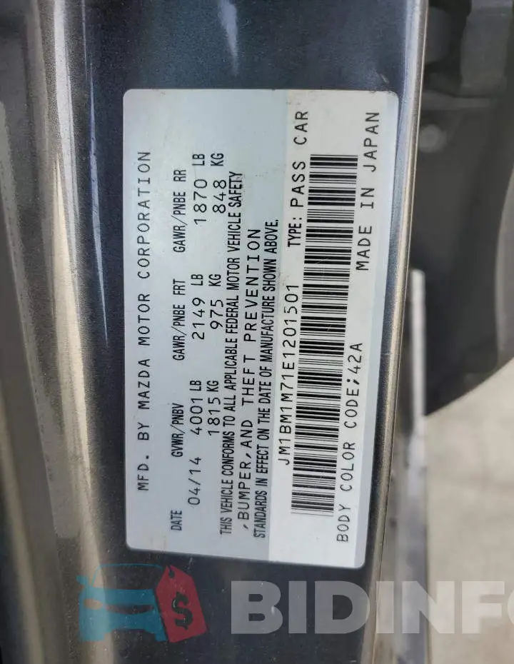 JM1BM1M71E1201501 Photo# 13