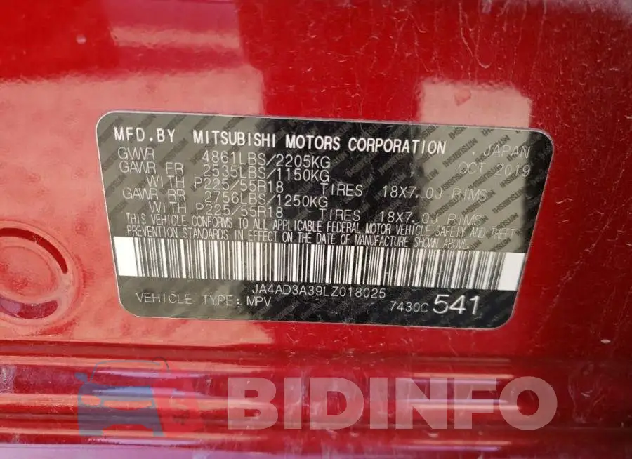 JA4AD3A39LZ018025 Photo# 13