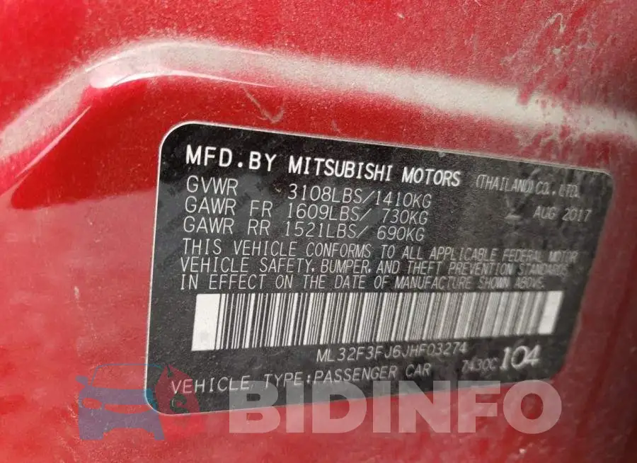 ML32F3FJ6JHF03274 Photo# 12