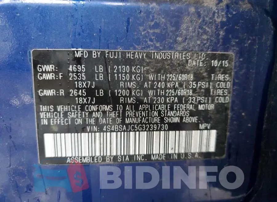 4S4BSAJC5G3239730 Photo# 13