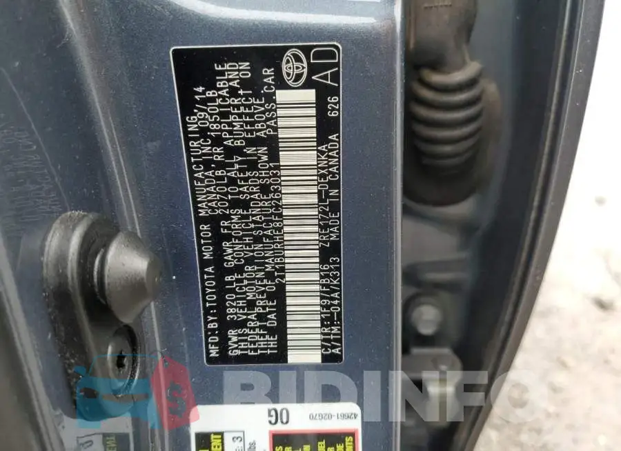 2T1BURHE8FC263031 Photo# 13