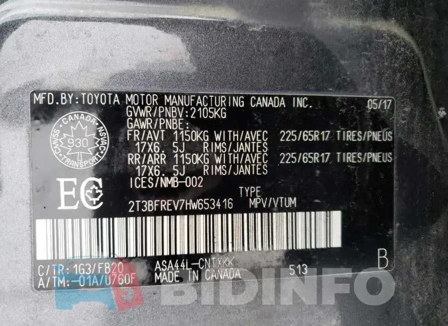 2T3BFREV7HW653416 Photo# 12