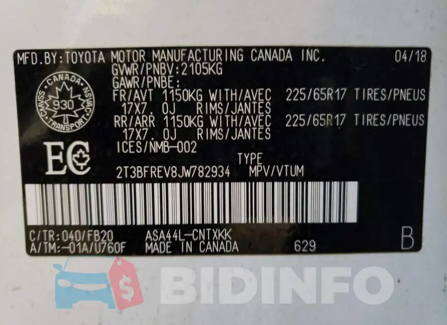 2T3BFREV8JW782934 Photo# 13