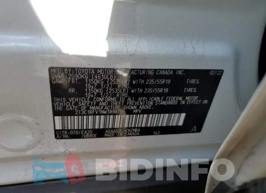 2T3C1RFV1NW189875 Photo# 12