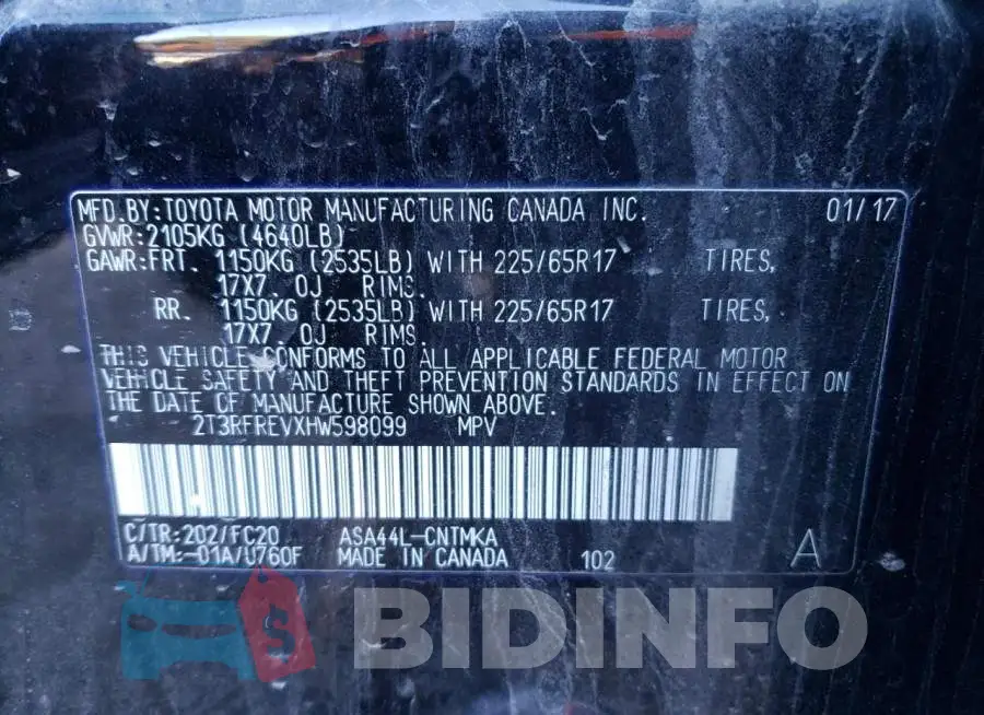 2T3RFREVXHW598099 Photo# 10