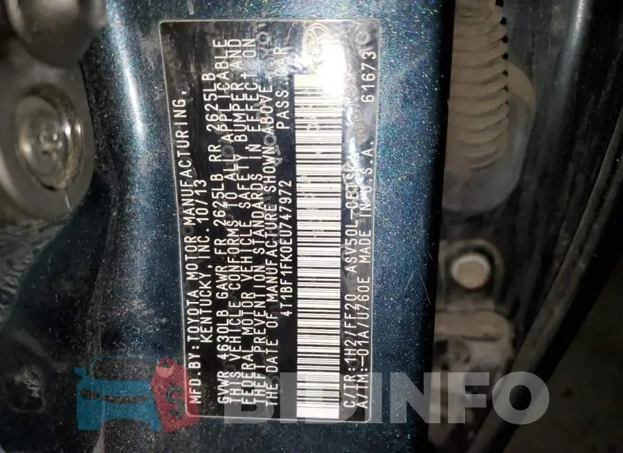 4T1BF1FK0EU747972 Photo# 14