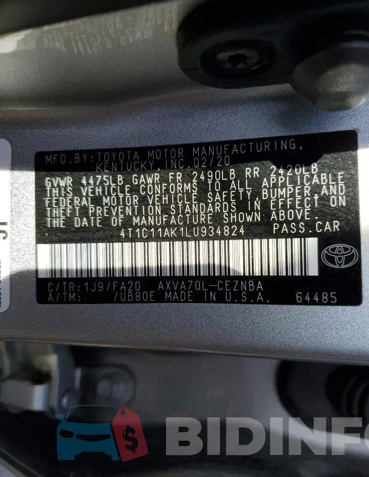 4T1C11AK1LU934824 Photo# 13