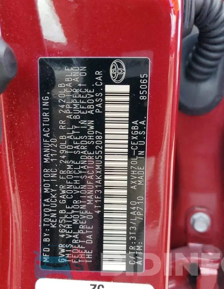 4T1F31AKXMU552087 Photo# 12