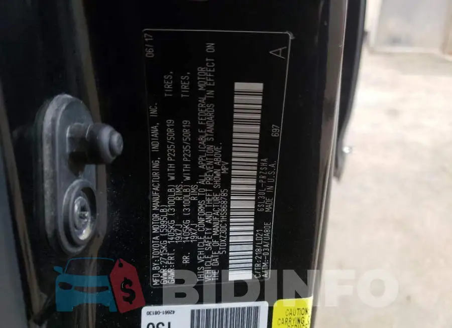 5TDXZ3DC1HS868785 Photo# 13