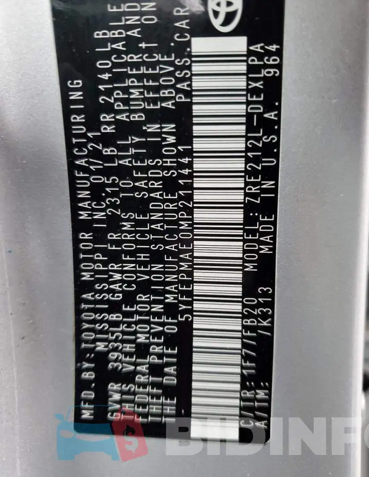 5YFEPMAE0MP211441 Photo# 12