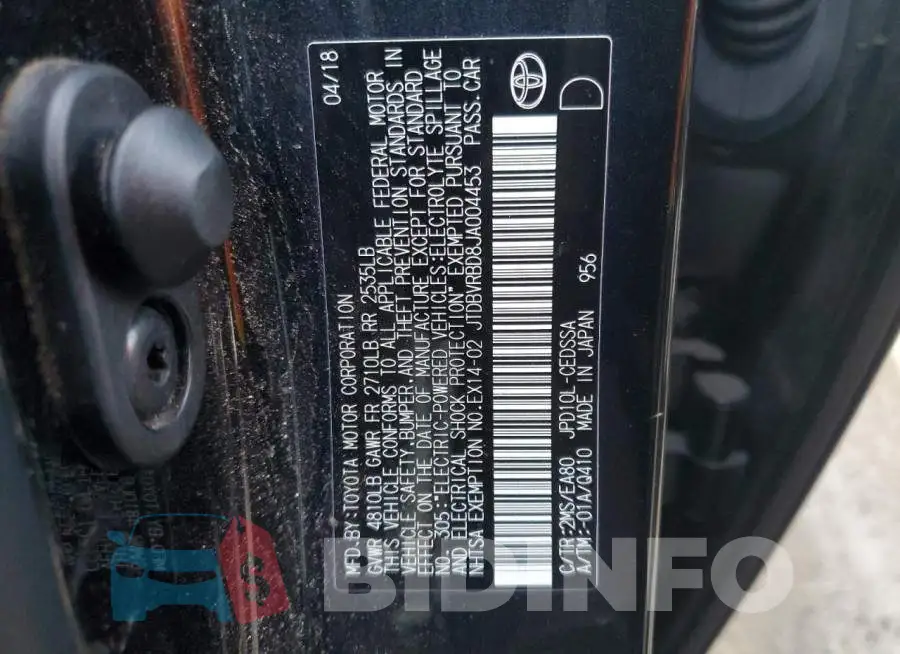 JTDBVRBD8JA004453 Photo# 12