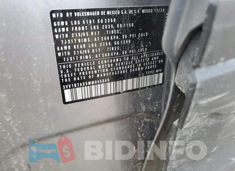 3VV1B7AX5MM045846 Photo# 13